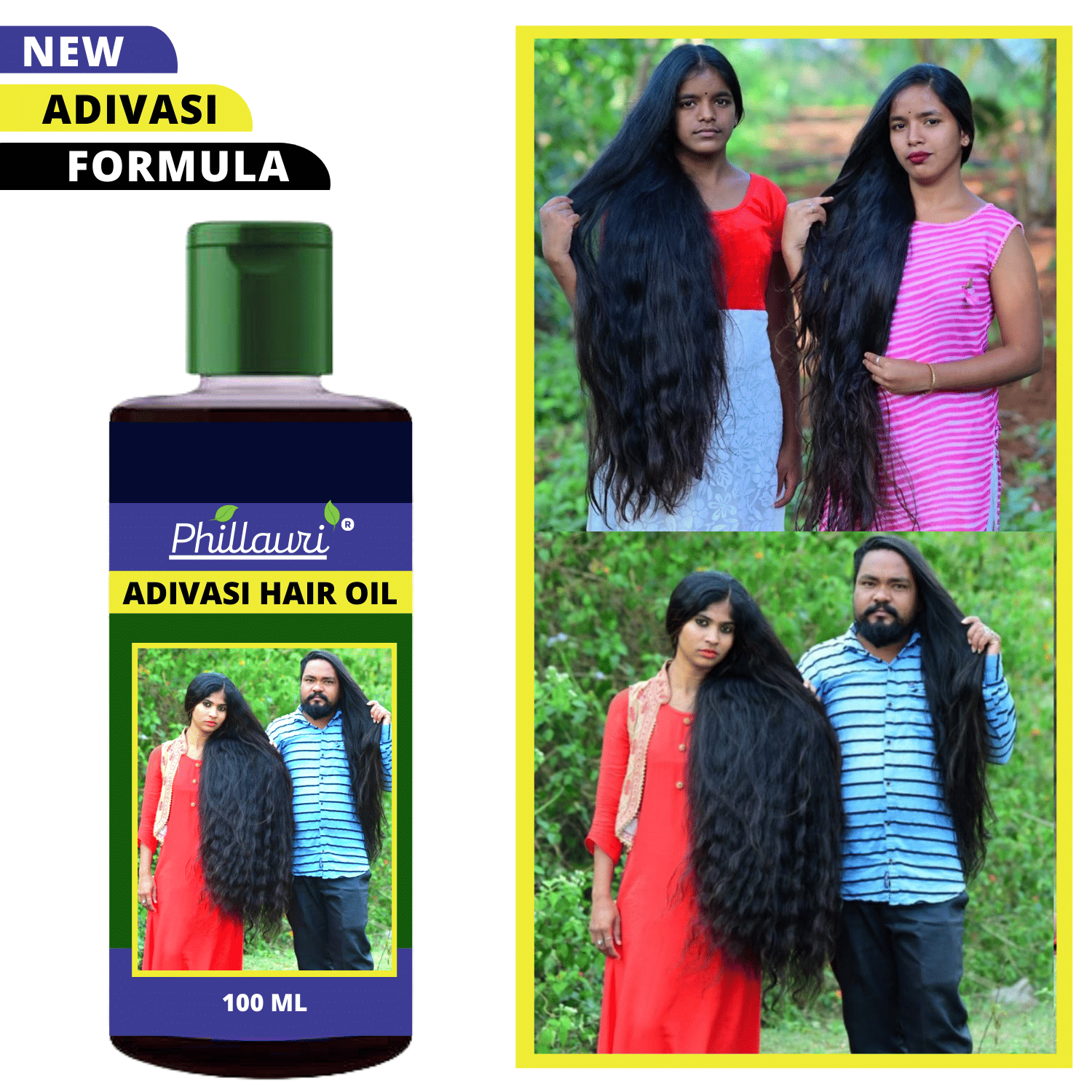 Phillauri Adivasi Ayurvedic Herbal Hair Oil - Dandruff Control - Hair Loss Control - Long Hair - For Women and Men (100 ml)