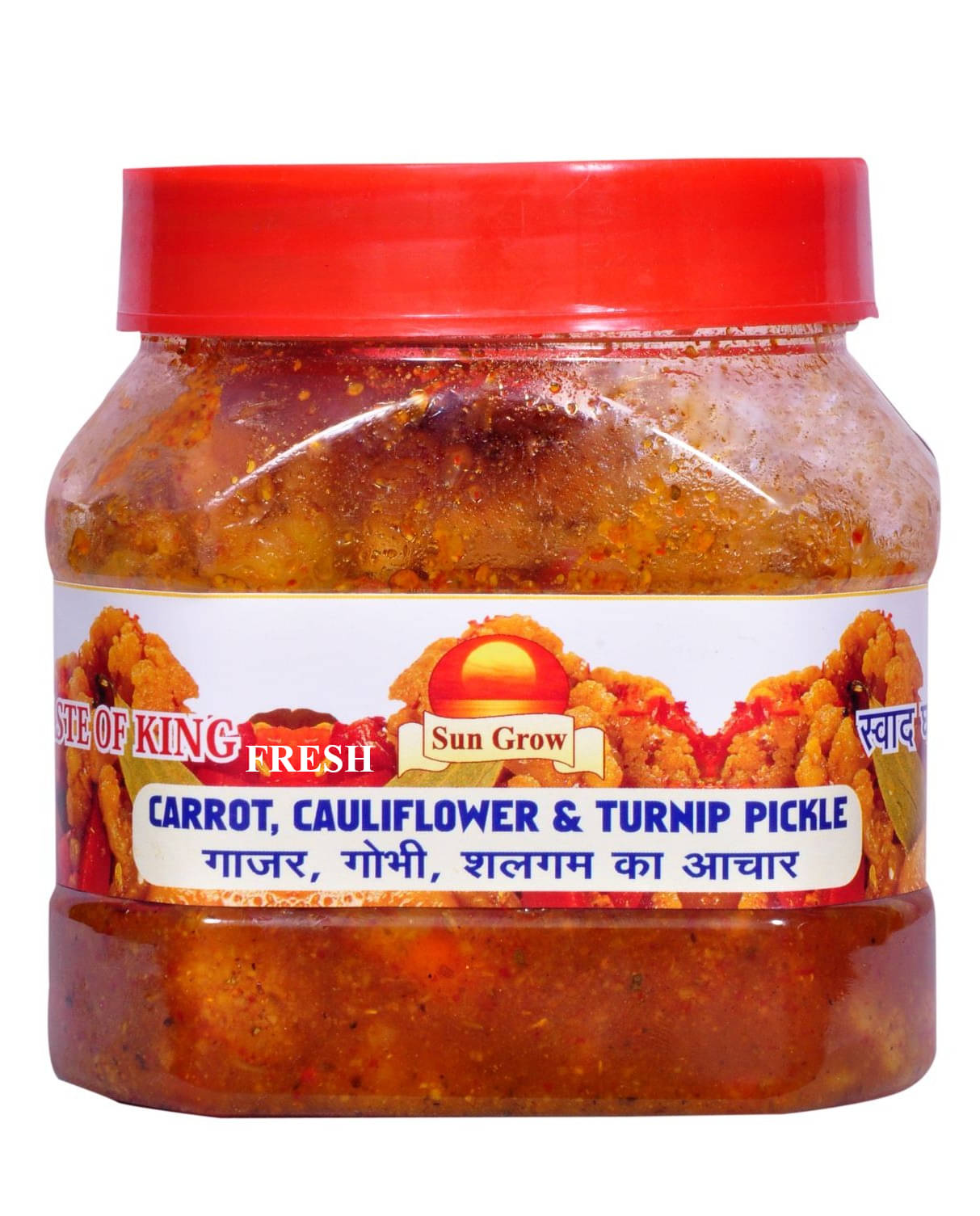Sun Grow Gobhi Gajar Shalgam Fresh Achar Punjabi Style - Cauliflower Carrot Turnip Sweet and Sour Pickle 500 g Sun Grow Gobhi Gajar Shalgam Fresh Achar Punjabi Style - Cauliflower Carrot Turnip Sweet and Sour Pickle 500 g