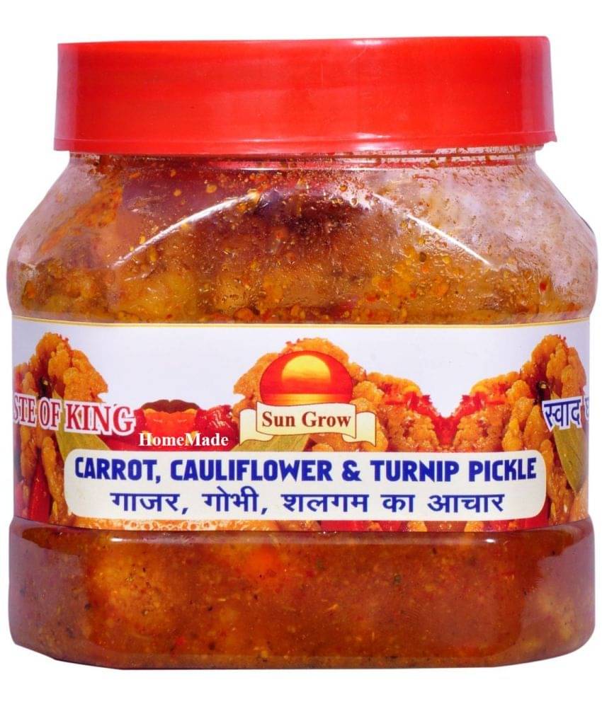 Sun Grow Gobhi Gajar Shalgam HomeMade Achar Punjabi Style - Cauliflower Carrot Turnip Sweet and Sour Pickle 500 g Sun Grow Gobhi Gajar Shalgam HomeMade Achar Punjabi Style - Cauliflower Carrot Turnip Sweet and Sour Pickle 500 g