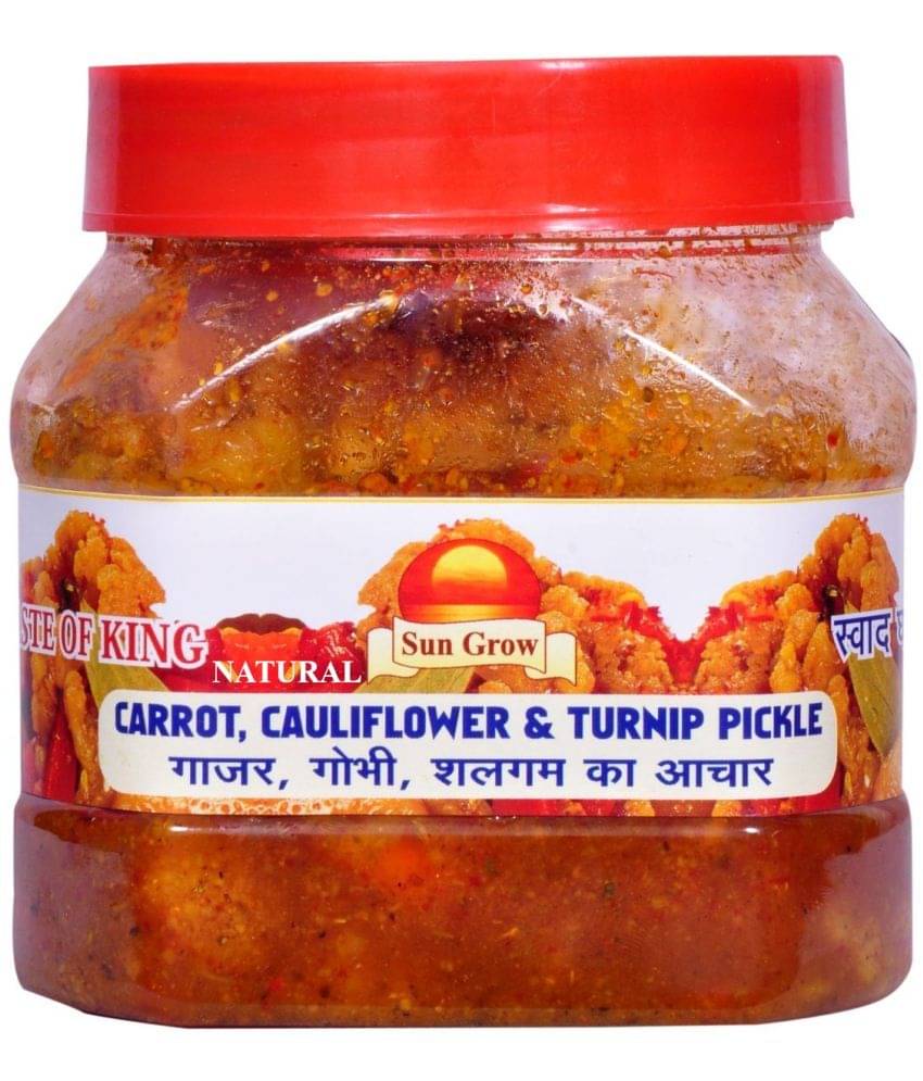 Sun Grow Gobhi Gajar Shalgam Natural Achar Punjabi Style - Cauliflower Carrot Turnip Sweet and Sour Pickle 500 g Sun Grow Gobhi Gajar Shalgam Natural Achar Punjabi Style - Cauliflower Carrot Turnip Sweet and Sour Pickle 500 g