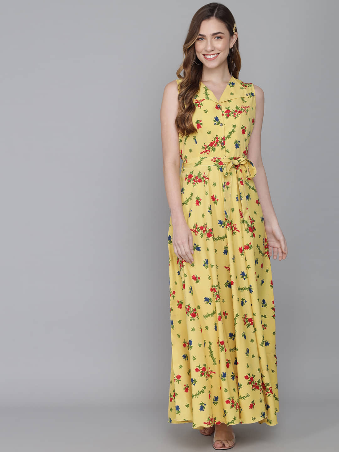 TOGZZ Women Crepe Printed Gown ( Green )
