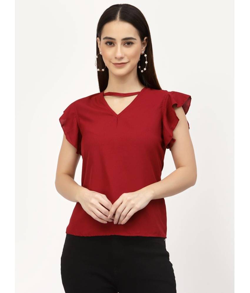     			Uzarus Women's Polyester Regular Top ( Red )