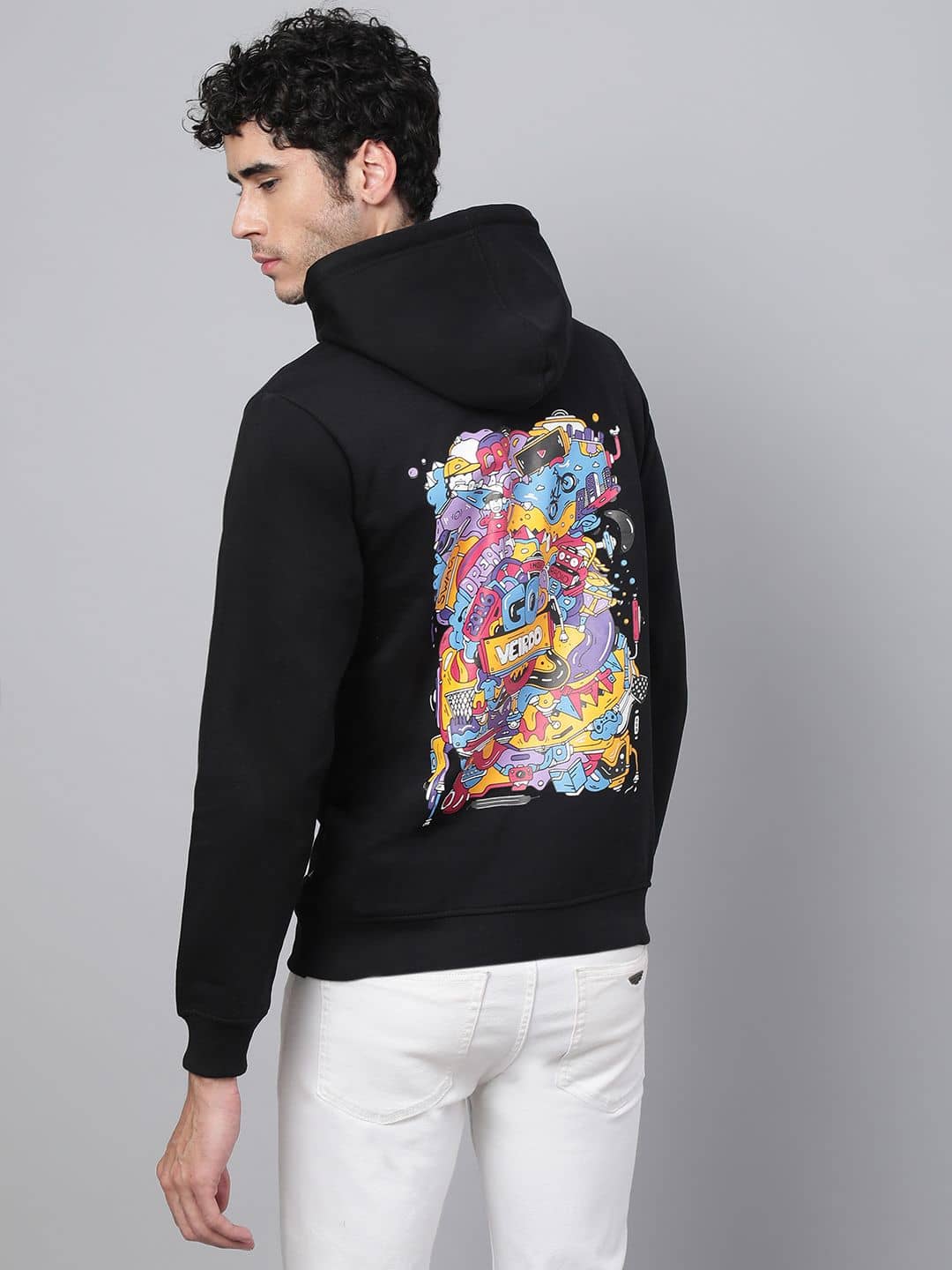 Veirdo - Black Fleece Regular Fit Men's Sweatshirt ( Pack of 1 )