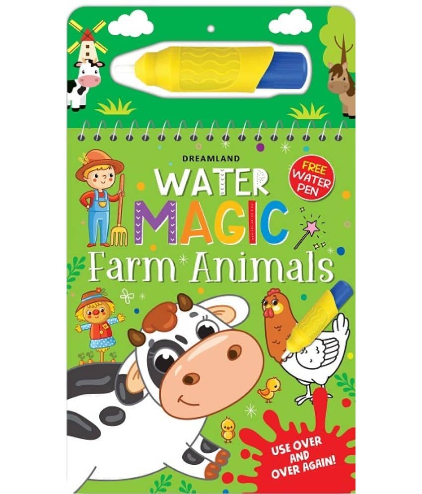 Water Magic Farm Animals- With Water Pen - Use over and over again :  Children Drawing, Painting & Colouring by Dreamland Publications - Stationery | Buy online on ZillyBuy