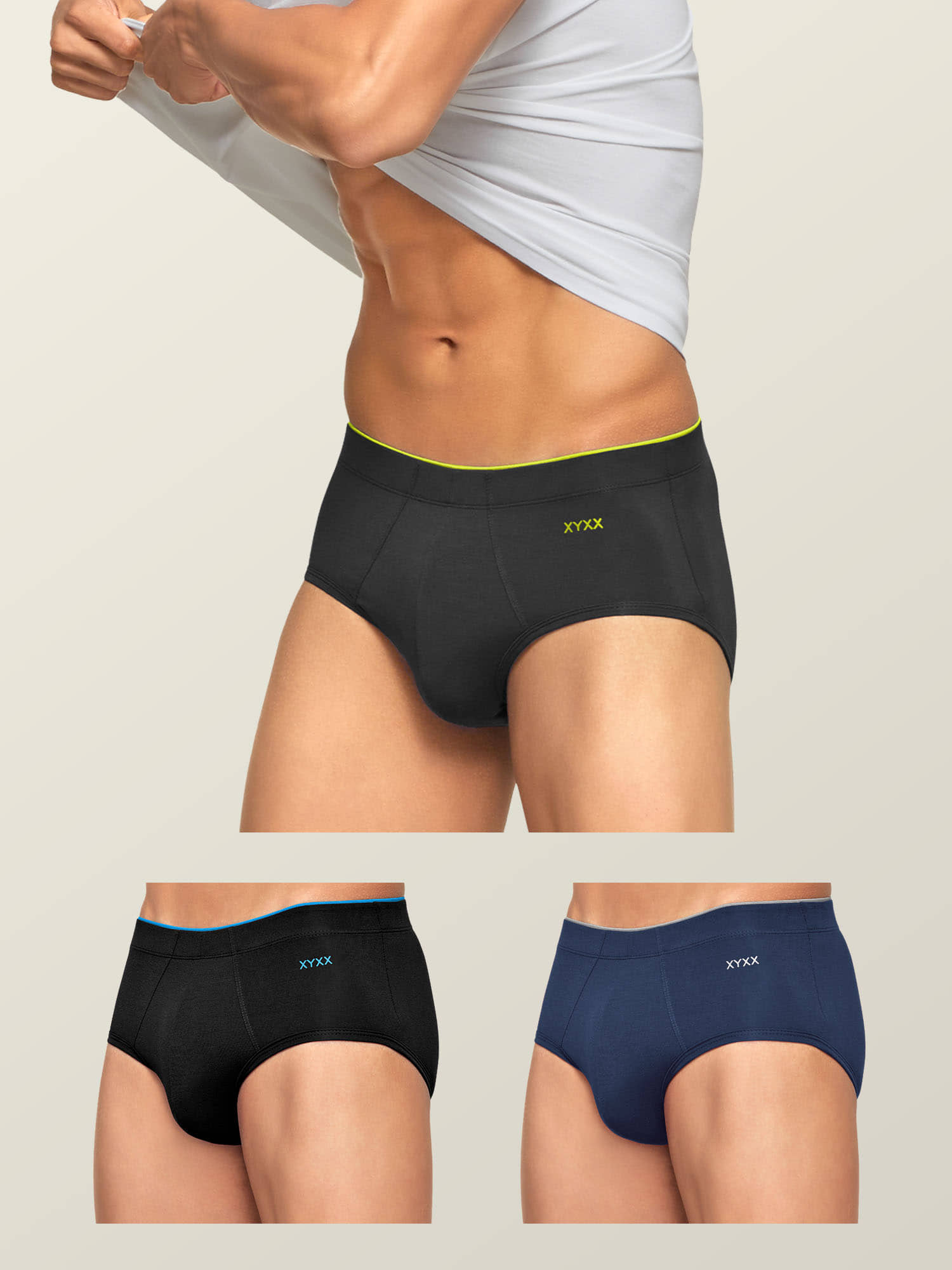 XYXX Pack of 3 Modal Briefs For Men's ( Multicolor )