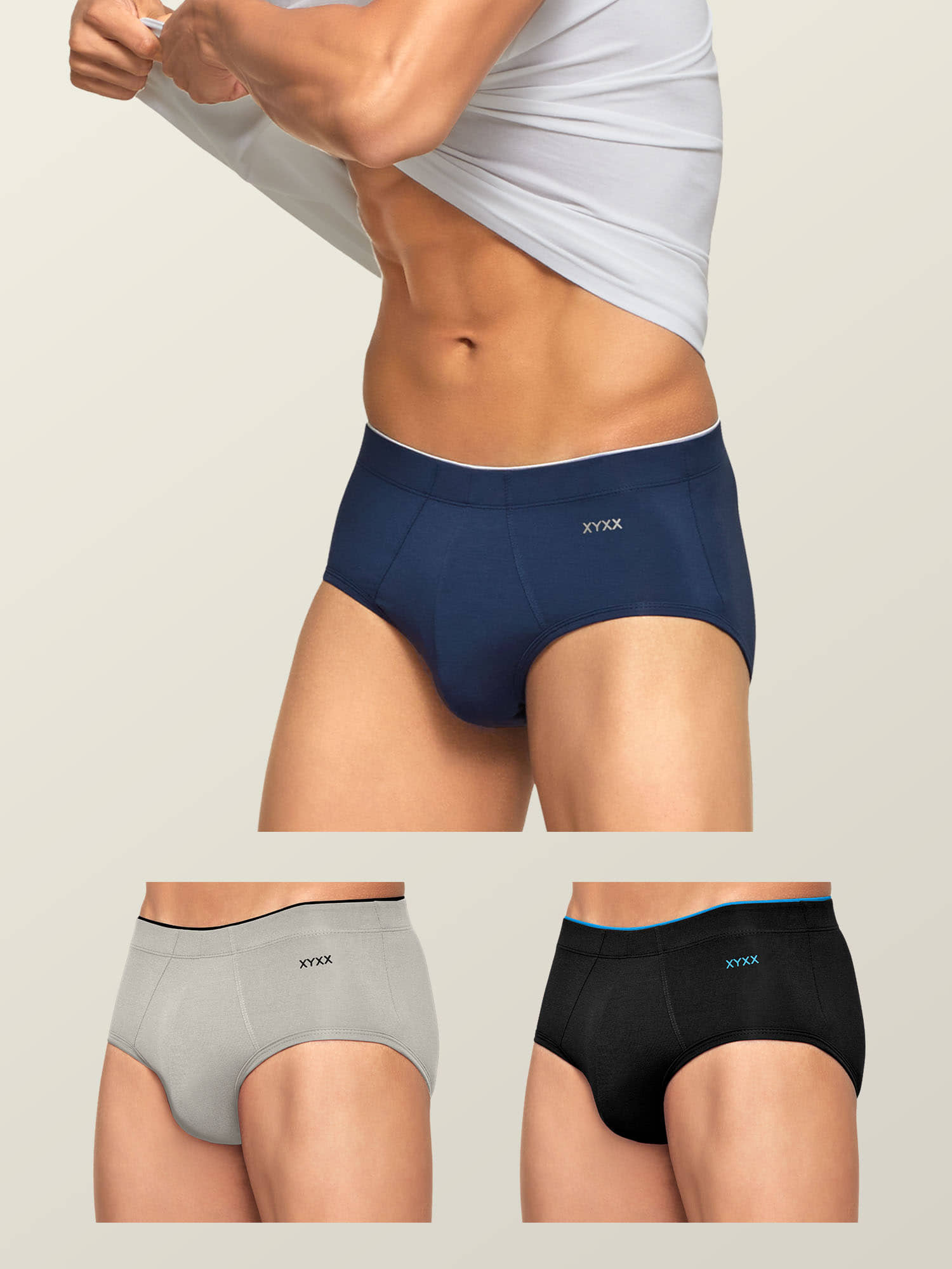 XYXX Pack of 3 Modal Briefs For Men's ( Multicolor )