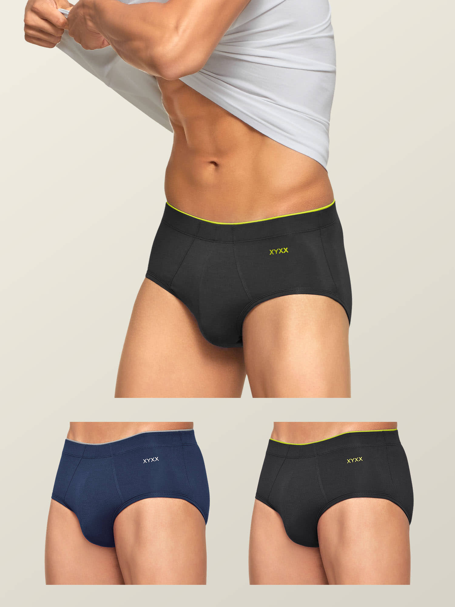 XYXX Pack of 3 Modal Briefs For Men's ( Multicolor )