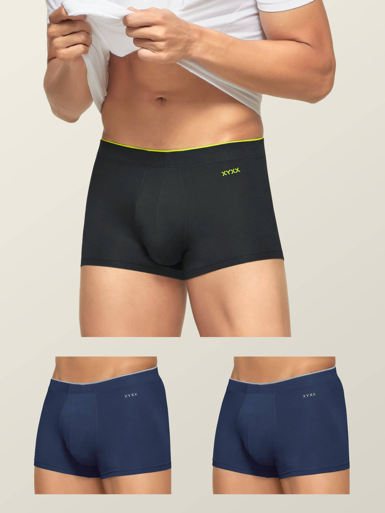 XYXX Pack of 3 Modal Trunks For Men's ( Multicolor )