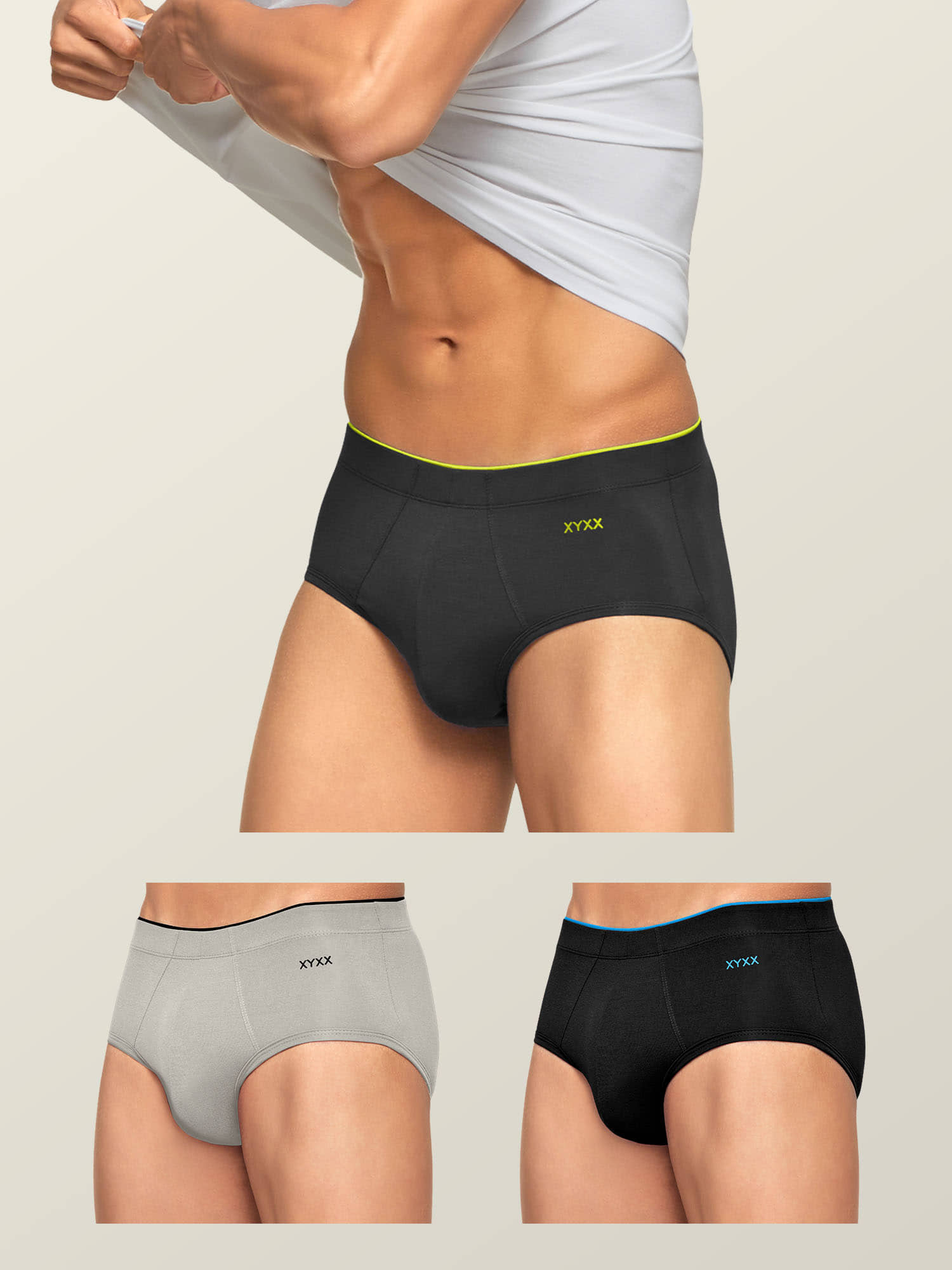 XYXX Pack of 3 Modal Briefs For Men's ( Multicolor )