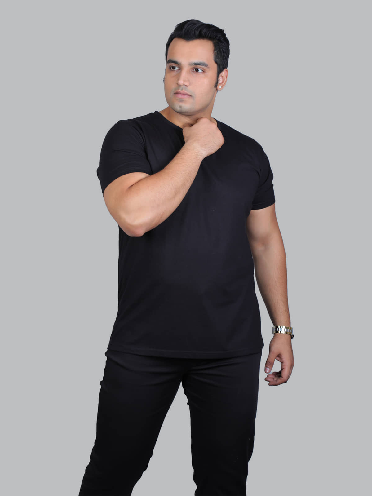 Xmex Pack of 1 Cotton Blend Regular Fit Men's T-Shirt ( Black )