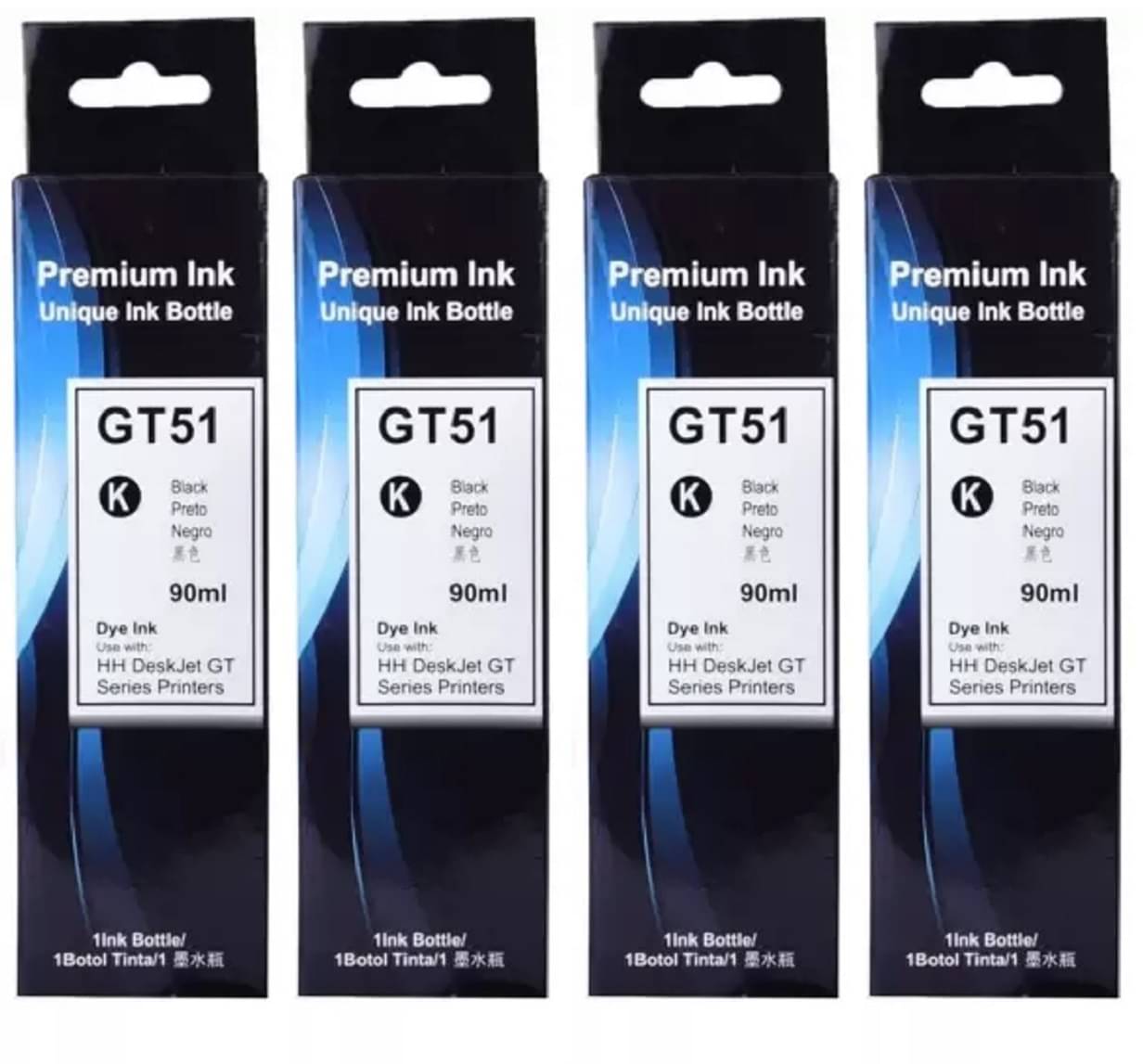     			zokio For GT51 H_P Black Pack of 4 Cartridge for H_P Ink Tank 310 series, H_P Ink Tank Wireless 410 series And More.