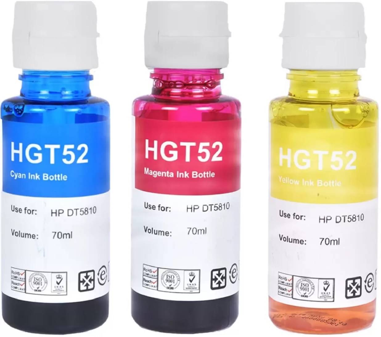    			zokio GT5152 For H_P 350 Multicolor Pack of 3 Cartridge for Refill ink for GT51/GT52 - GT5810,GT5820, 310,315,319,410,415,419 Tank Wireless