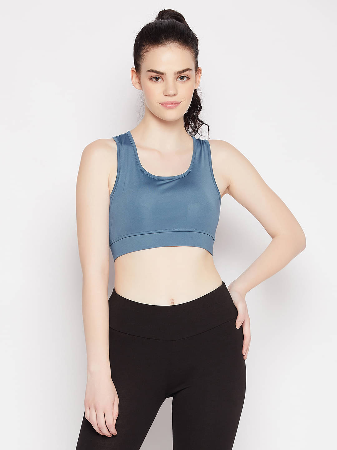 Clovia - Blue Polyester Lightly Padded Women's Sports Bra ( Pack of 1 ) Clovia - Blue Polyester Lightly Padded Women's Sports Bra ( Pack of 1 )