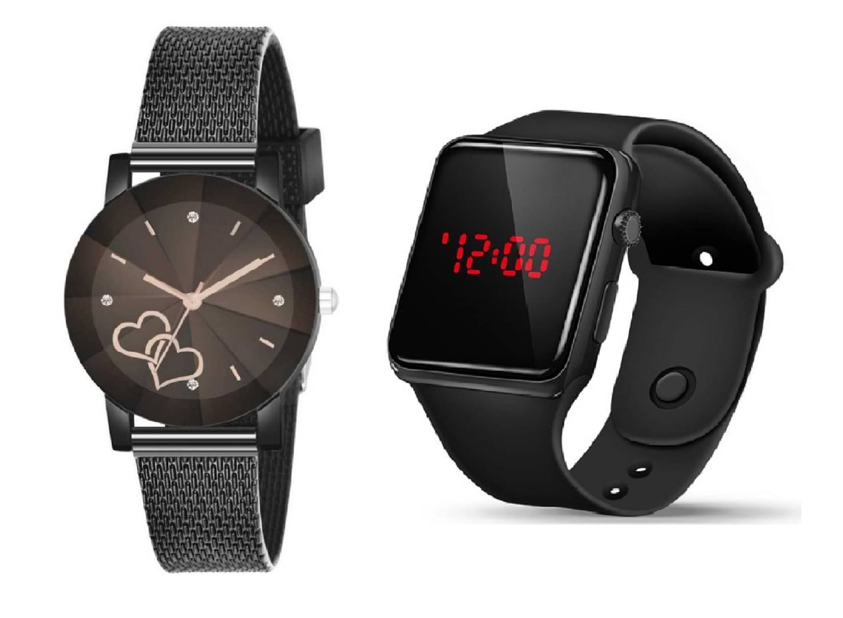     			Cosmic - Black Leather Analog Womens Watch