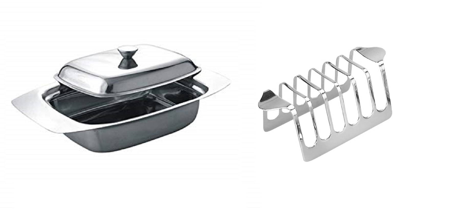 Dynore - Butter Dish with Toast Rack Stainless Steel Storage Bowl 250 mL ( Set of 2 ) Dynore - Butter Dish with Toast Rack Stainless Steel Storage Bowl 250 mL ( Set of 2 )
