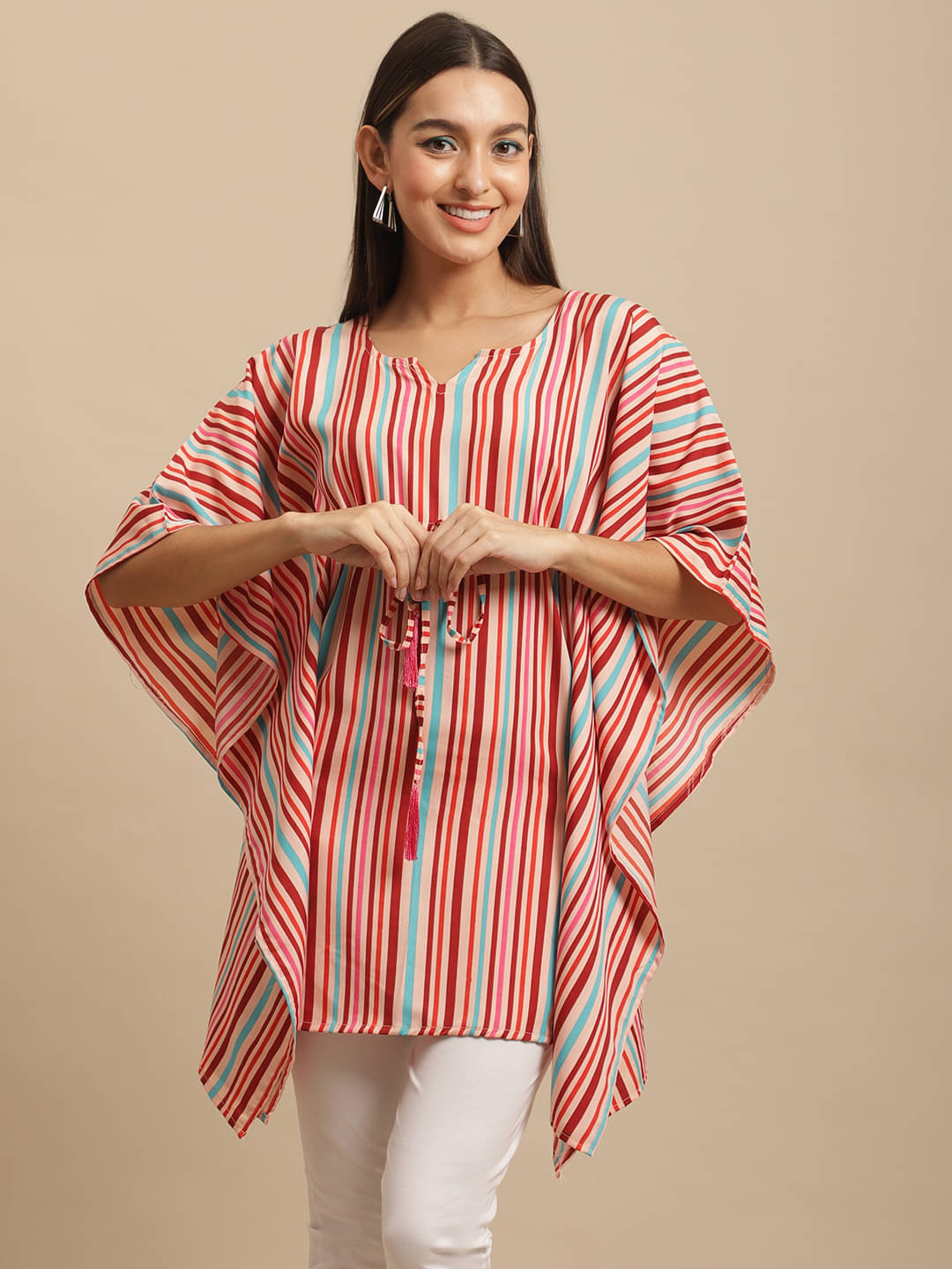     			Fabflee - Multi Color Crepe Women's Kaftan ( Pack of 1 )