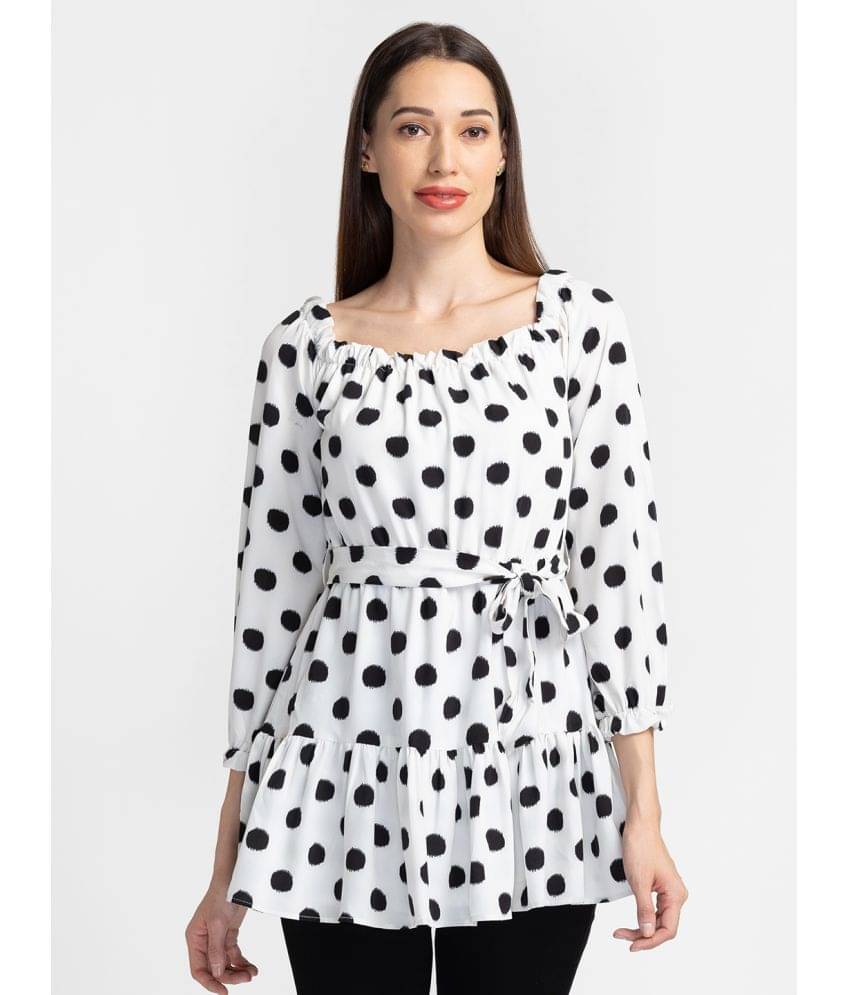     			Globus - White Polyester Women's A-Line Top ( Pack of 1 )