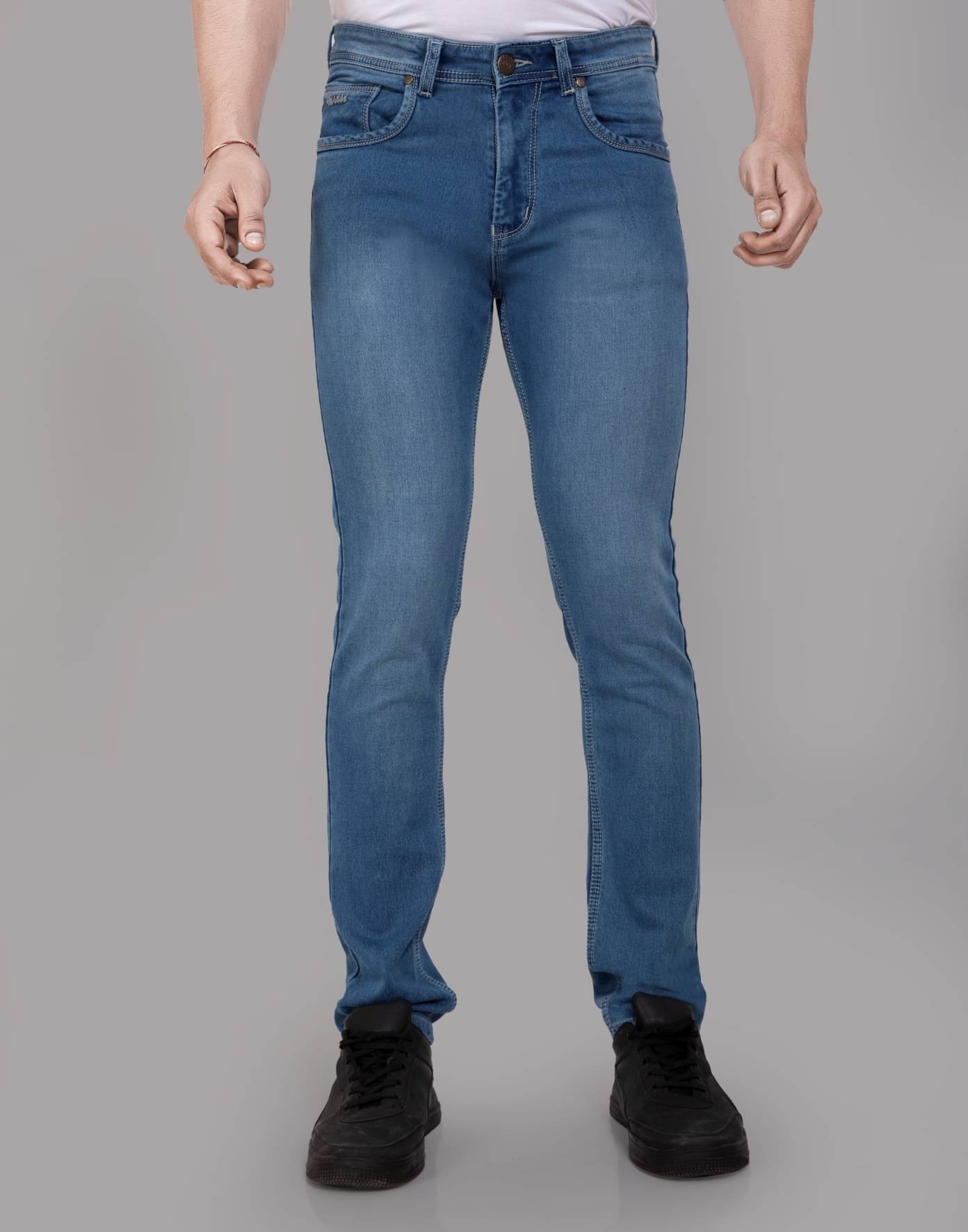 HJ HASASI - Blue Denim Slim Fit Men's Jeans ( Pack of 1 )     			HJ HASASI - Blue Denim Slim Fit Men's Jeans ( Pack of 1 )