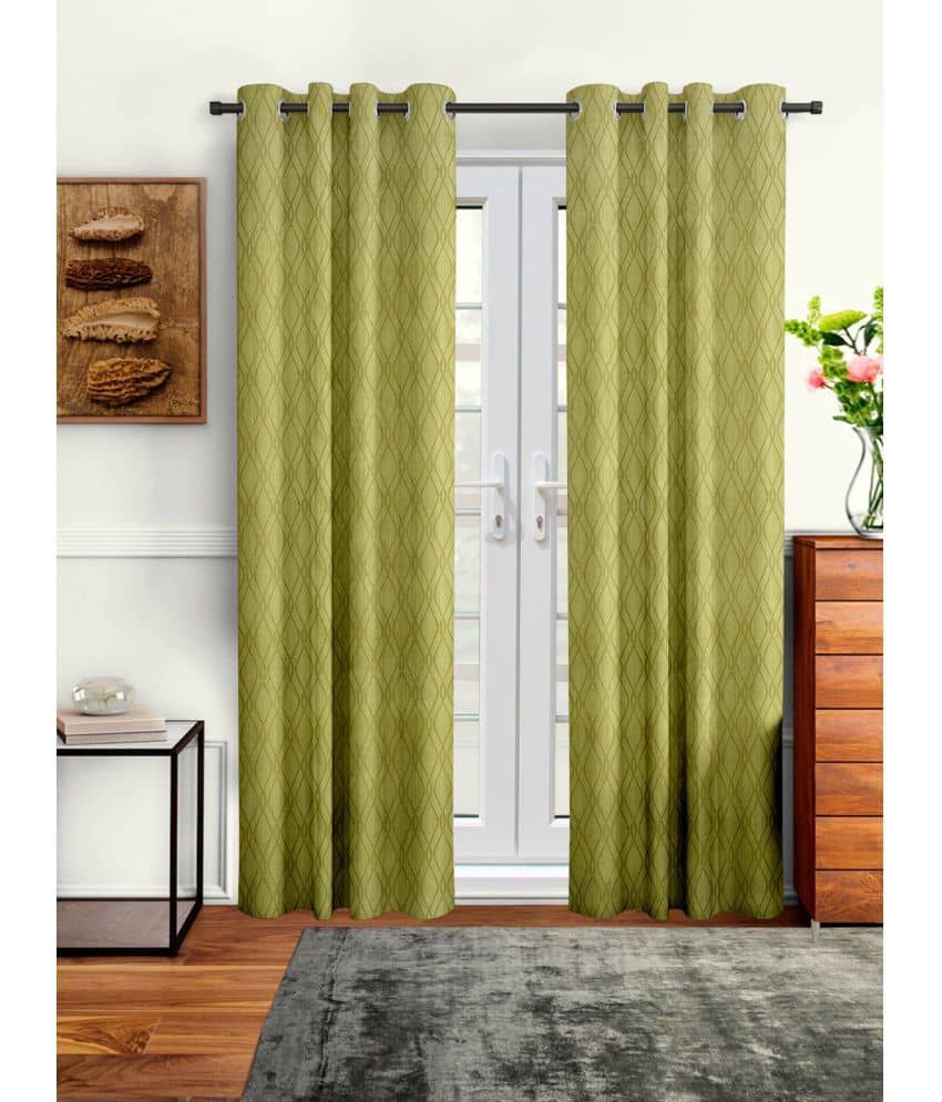 Cortina - Modern Embossed Room Darkening Eyelet Curtain-5 Ft-pack of 2