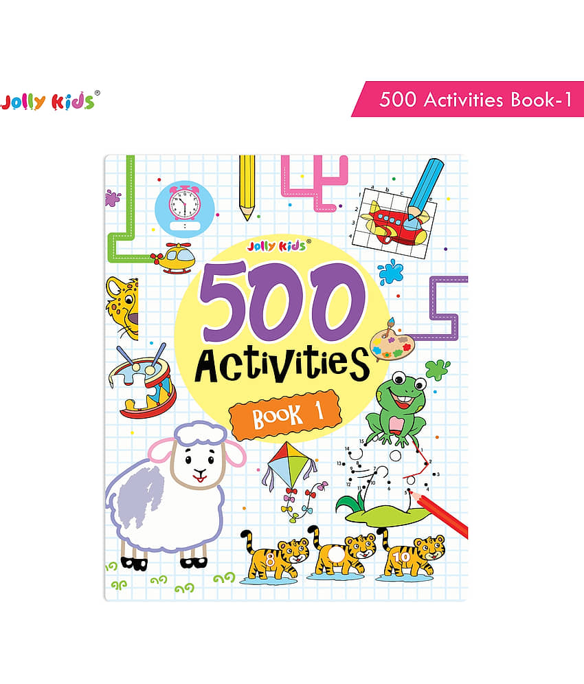 Jolly Kids Fun and Learn 500 Activities Book 1|Ages 3 - 8 years Thinking Skills Activities Books - Learning Counting, Spelling, Solve Puzzle Activities - Stationery | Buy online on ZillyBuy
