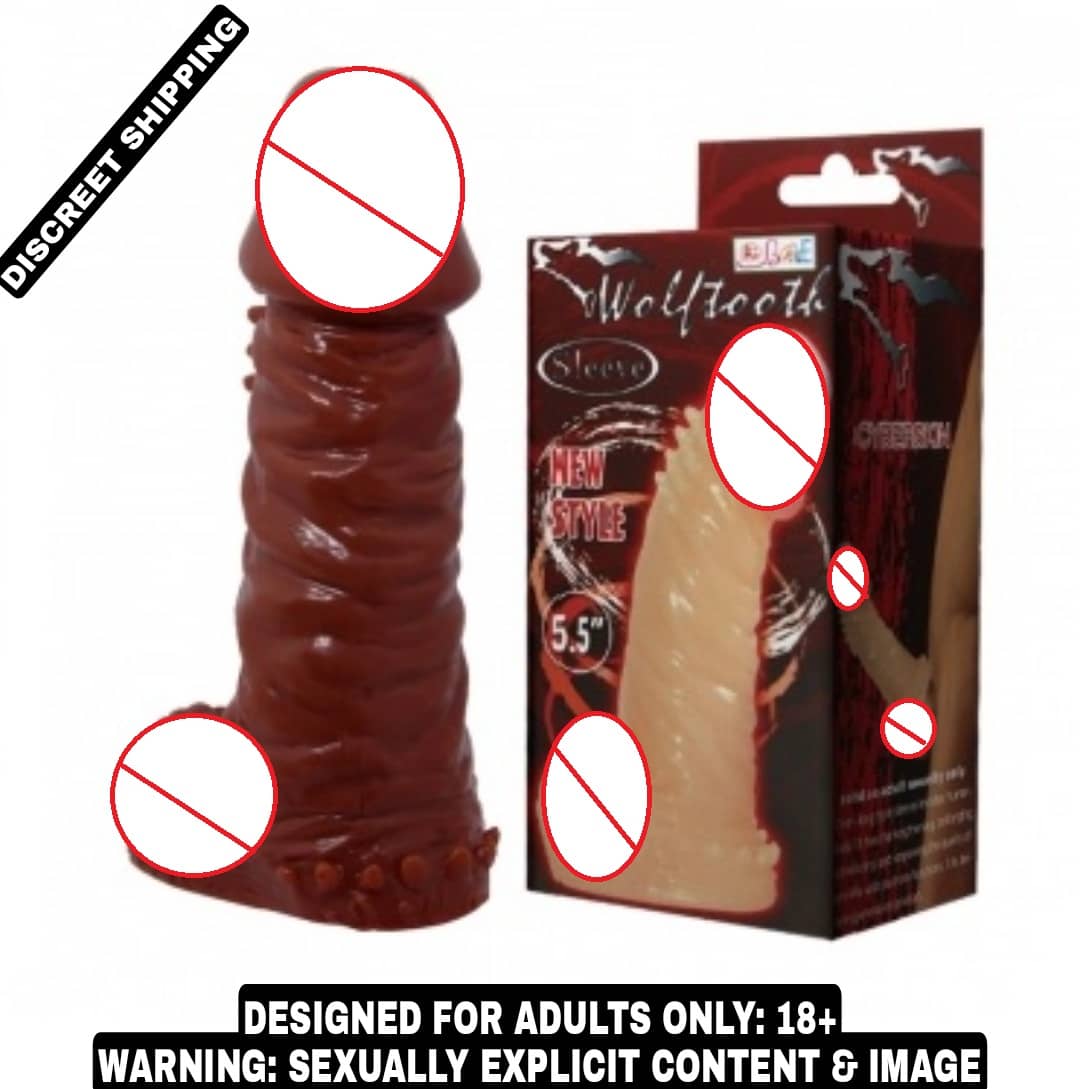 KAMAHOUSE Baile 5.5 Wolftooth Cyber-skin Penis Sleeve Washable & Reusable Delay & Extra Time Penis Sleeve For Men