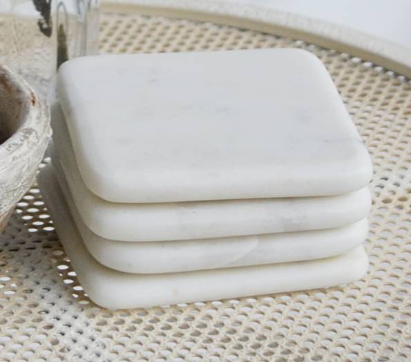     			KRAFT CLOUDS Marble Square Coasters - Pack of 4