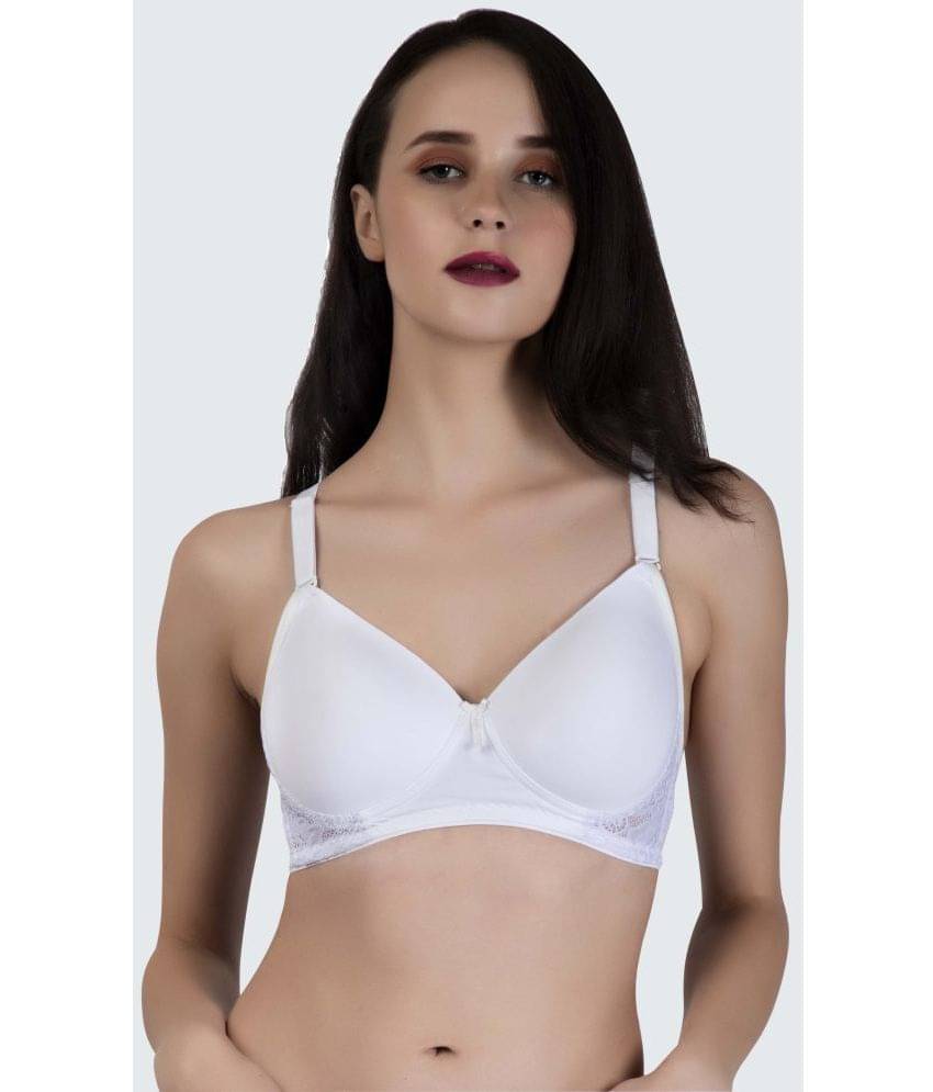 LACYLUXE Nylon Lightly Padded Women's Everyday Bra ( White ) LACYLUXE Nylon Lightly Padded Women's Everyday Bra ( White )