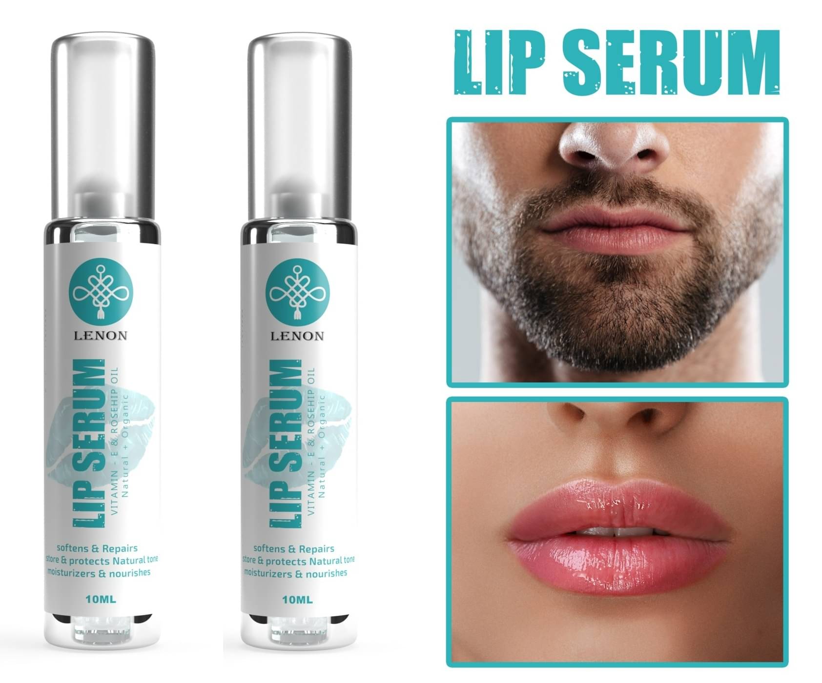 Lenon - Lip Serum With Vitamin-E, Rosehip Oil Natural Lip Balm ( Pack of 2 ) Lenon - Lip Serum With Vitamin-E, Rosehip Oil Natural Lip Balm ( Pack of 2 )