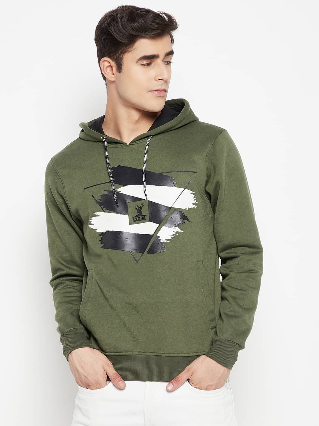 Lycos - Olive Fleece Regular Fit Men's Sweatshirt ( Pack of 1 ) Lycos - Olive Fleece Regular Fit Men's Sweatshirt ( Pack of 1 )