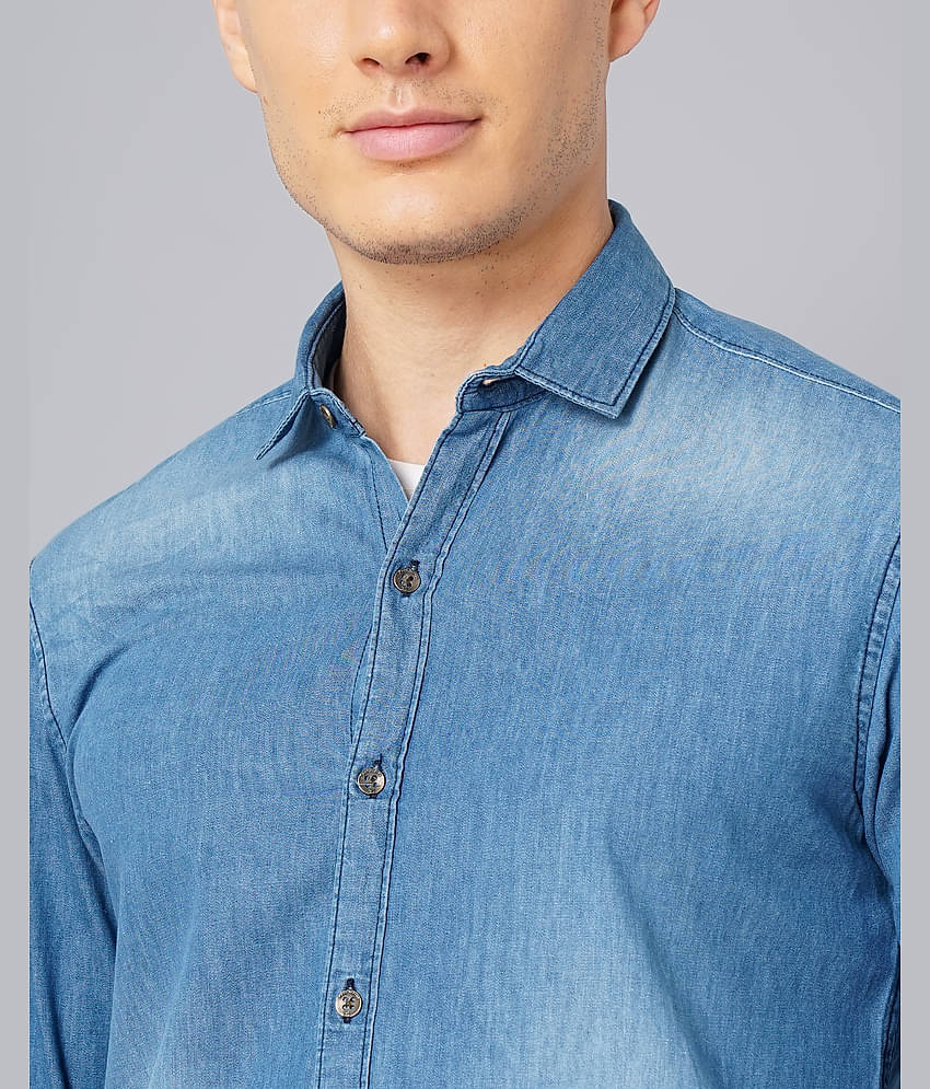 Paul Street - Blue Denim Slim Fit Men's Casual Shirt ( Pack of 1 )