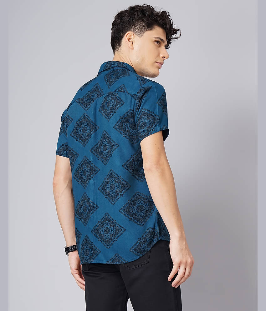 Paul Street - Blue Rayon Slim Fit Men's Casual Shirt ( Pack of 1 )