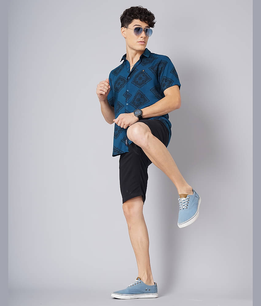 Paul Street - Blue Rayon Slim Fit Men's Casual Shirt ( Pack of 1 )