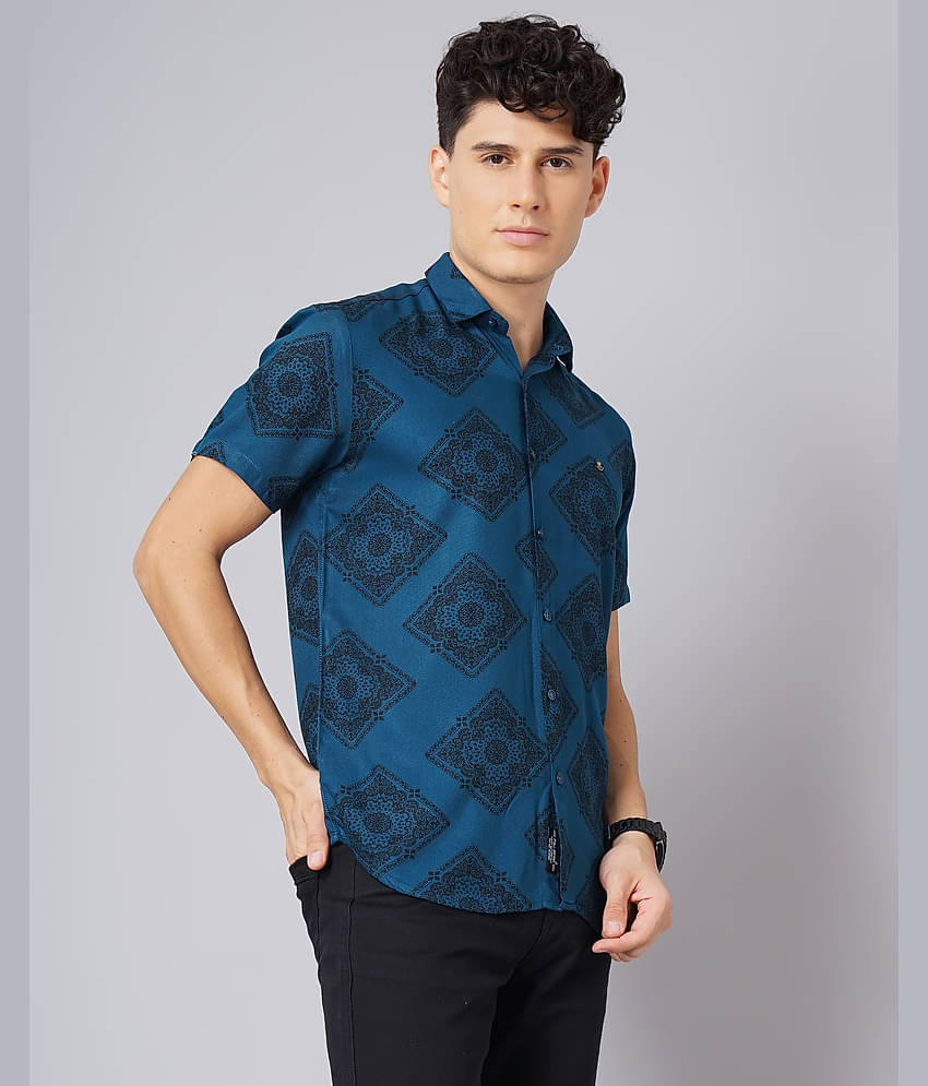 Paul Street - Blue Rayon Slim Fit Men's Casual Shirt ( Pack of 1 )