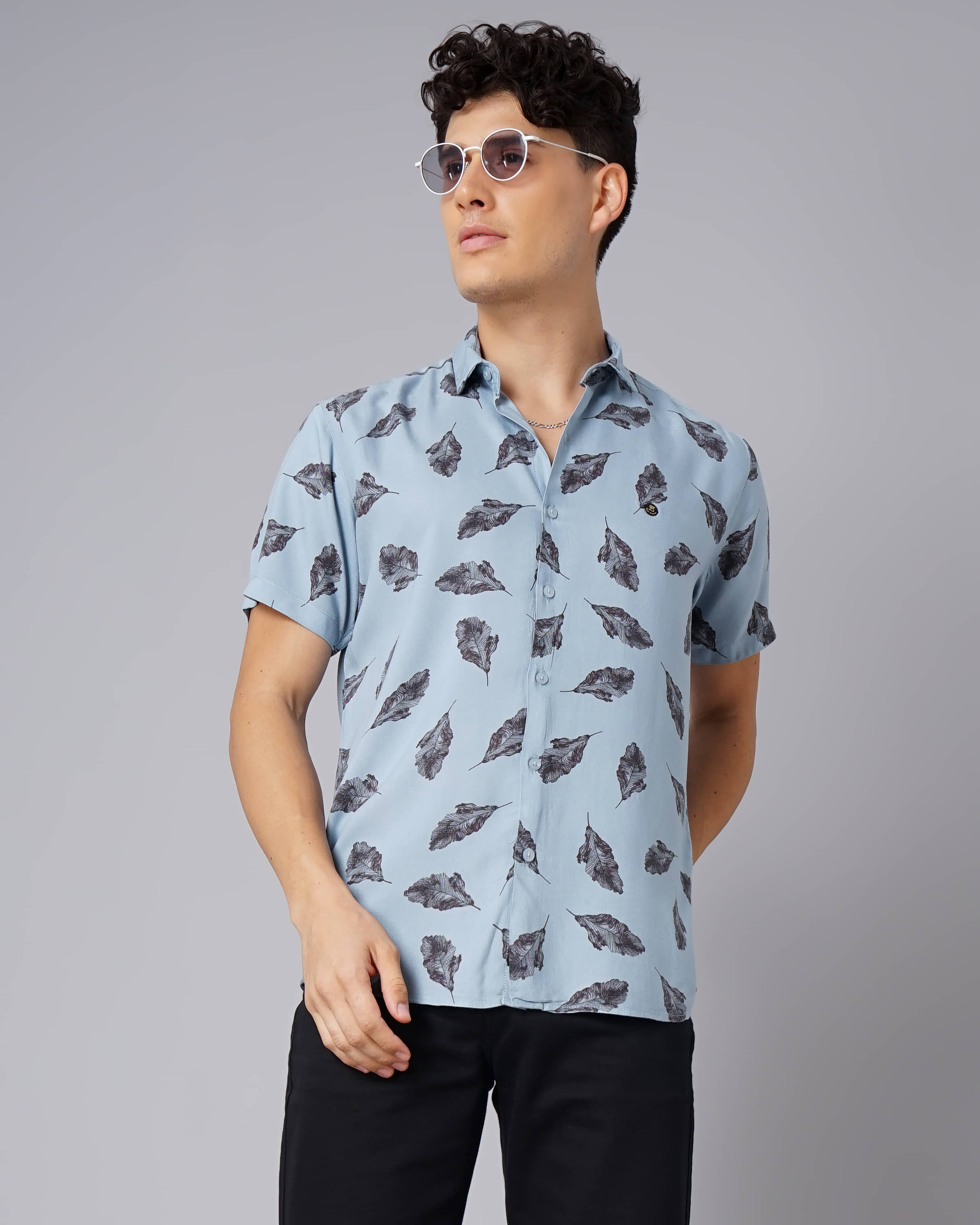 Paul Street - Blue Rayon Slim Fit Men's Casual Shirt ( Pack of 1 )