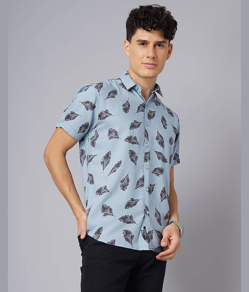 Paul Street - Blue Rayon Slim Fit Men's Casual Shirt ( Pack of 1 )