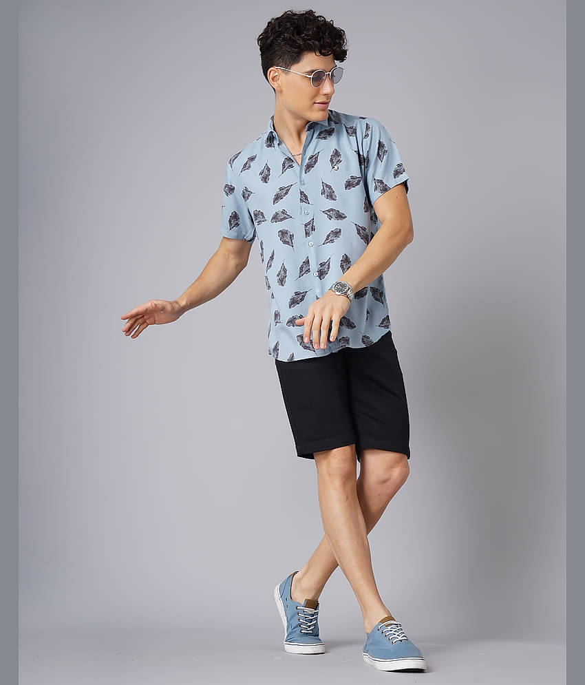 Paul Street - Blue Rayon Slim Fit Men's Casual Shirt ( Pack of 1 )