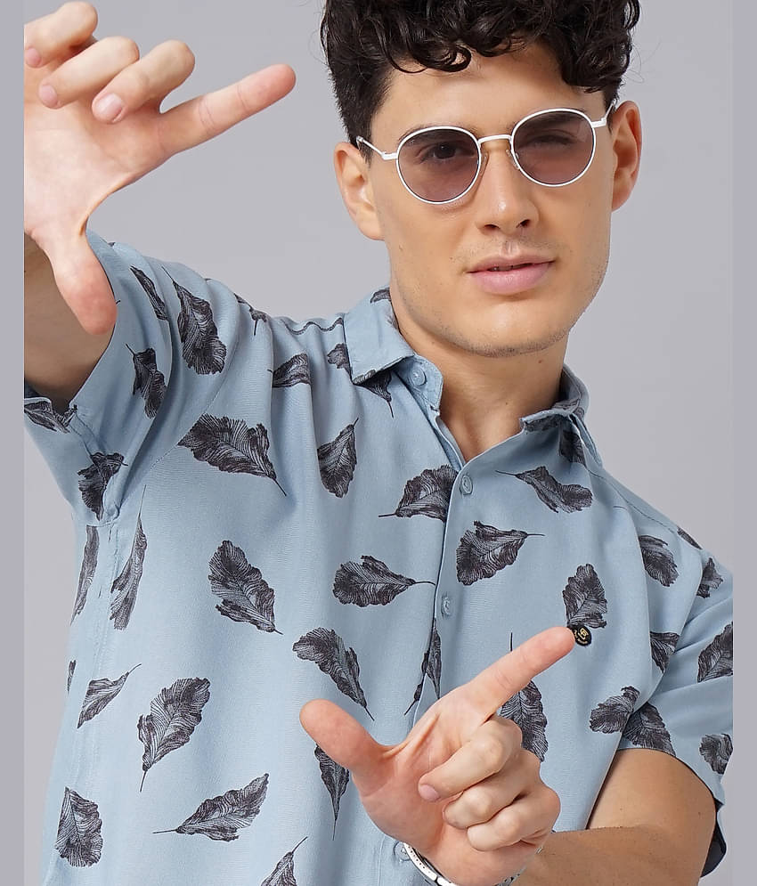 Paul Street - Blue Rayon Slim Fit Men's Casual Shirt ( Pack of 1 )