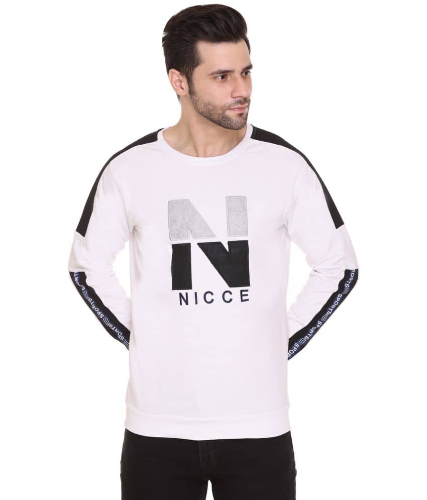 RF RAVES - White Fleece Regular Fit Men's Sweatshirt ( Pack of 1 )