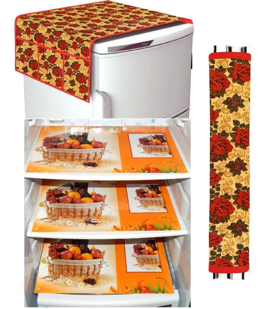     			Shaphio - Yellow Polyester Fridge Top Cover ( Pack of 5 )