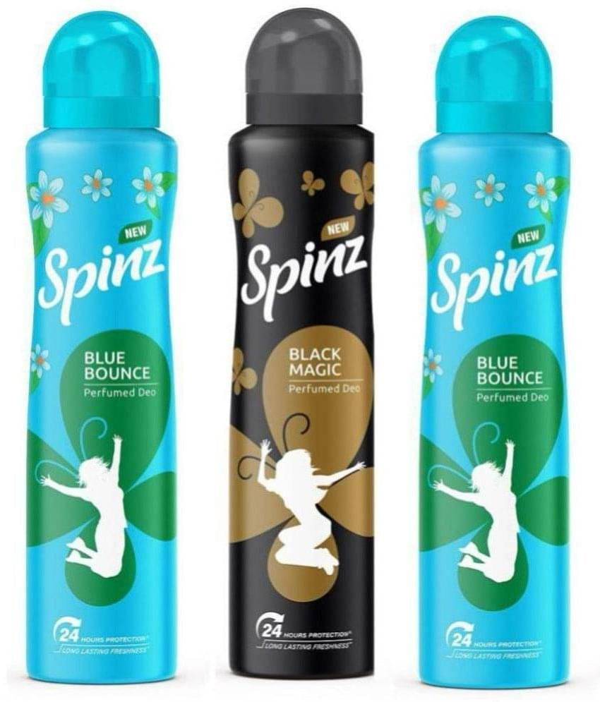 Spinz - 2 BLUE BOUNCE , 1 BLACK MAGIC Body Spray for Unisex 450 ml ( Pack of 3 ) Spinz - 2 BLUE BOUNCE , 1 BLACK MAGIC Body Spray for Unisex 450 ml ( Pack of 3 )