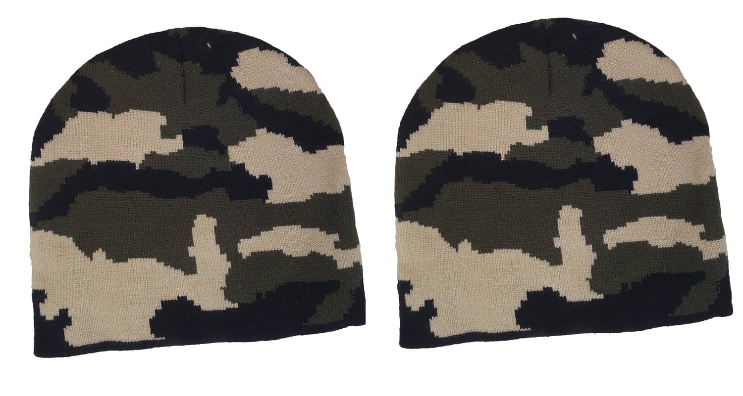     			Zacharias - Multi Woollen Men's Cap ( Pack of 2 )