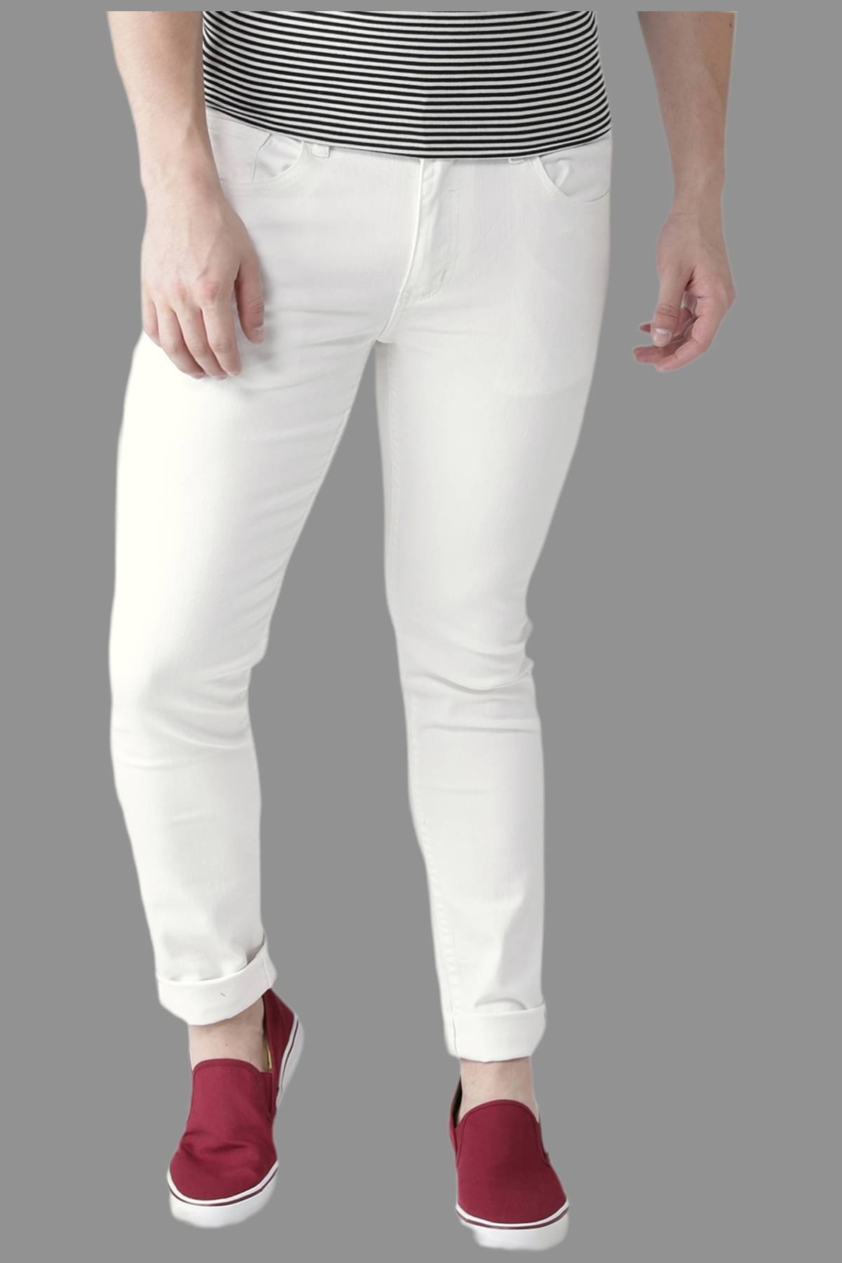 x20 - White Denim Slim Fit Men's Jeans ( Pack of 1 ) x20 - White Denim Slim Fit Men's Jeans ( Pack of 1 )