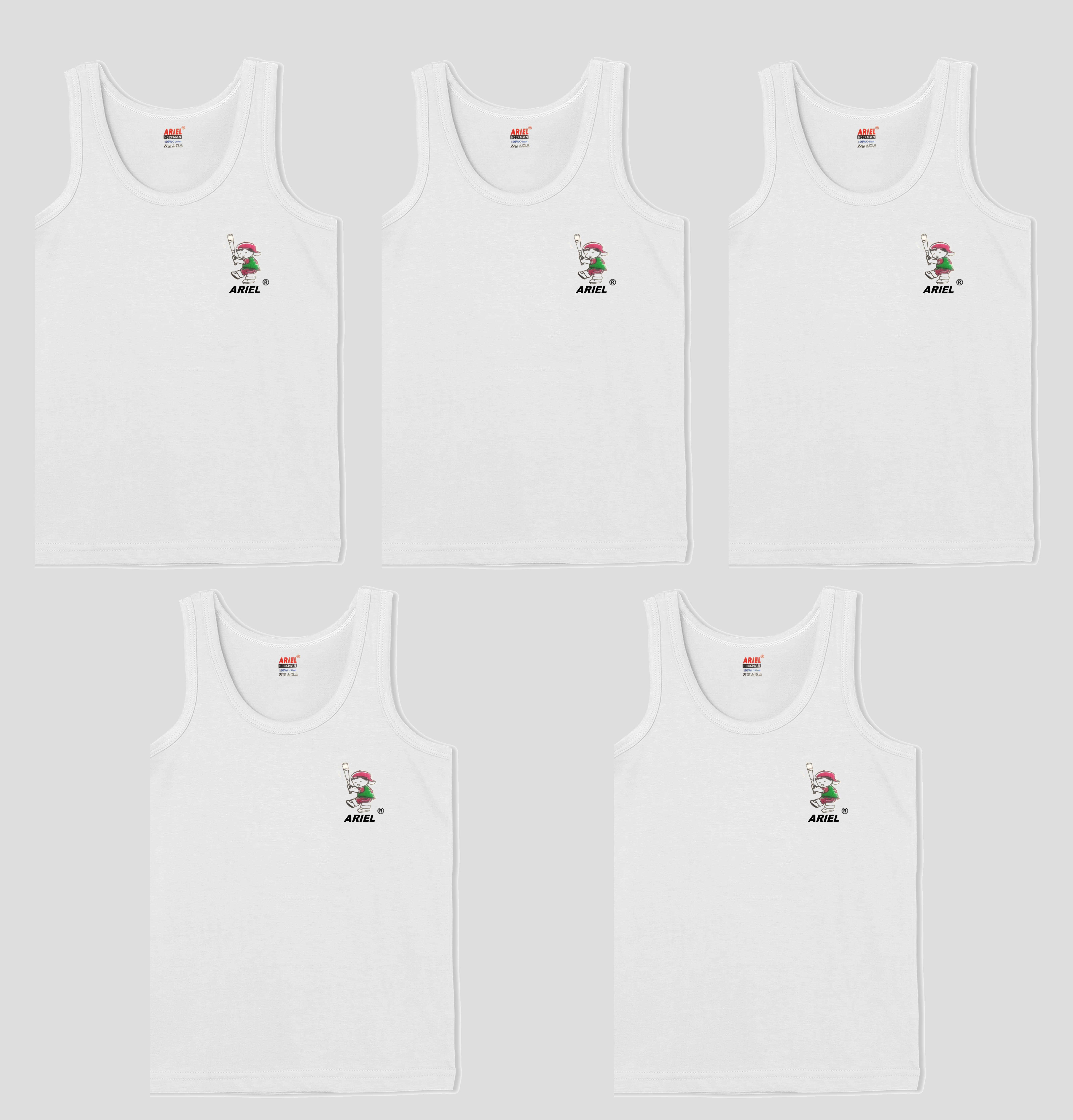 Ariel Pack of 5 Boys Cotton ( White ) - Nightwear & Loungewear | Buy online on ZillyBuy
