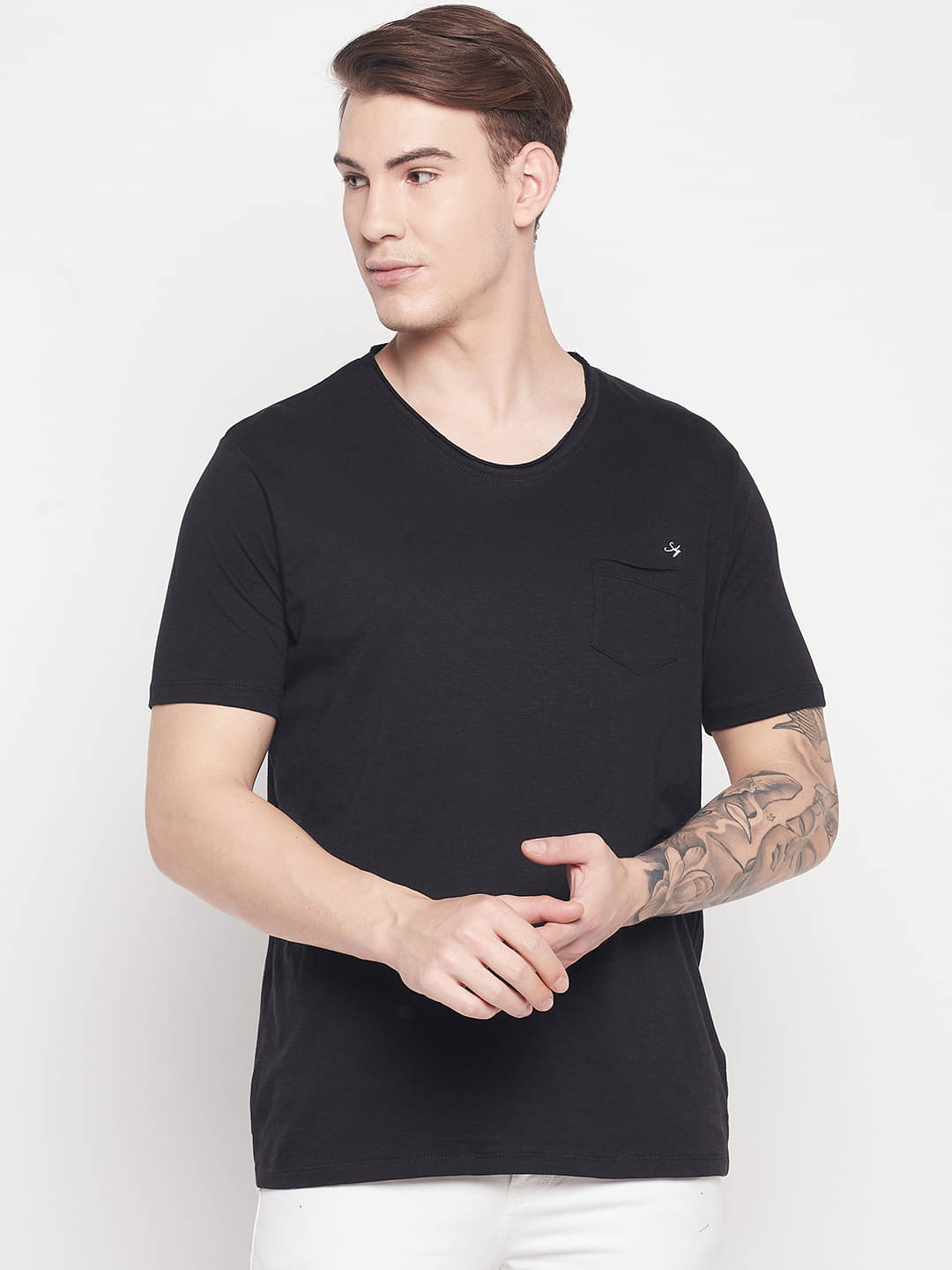 Duke Pack of 1 Cotton Blend Slim Fit Men's T-Shirt ( Black ) Duke Pack of 1 Cotton Blend Slim Fit Men's T-Shirt ( Black )