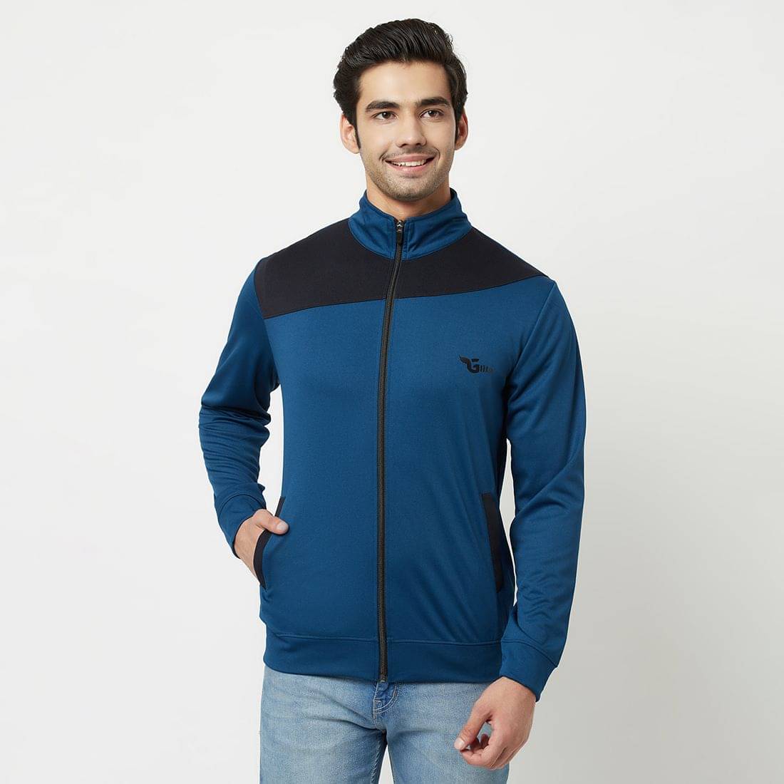     			Glito - Blue Polyester Relaxed Fit Men's Casual Jacket ( Pack of 1 )