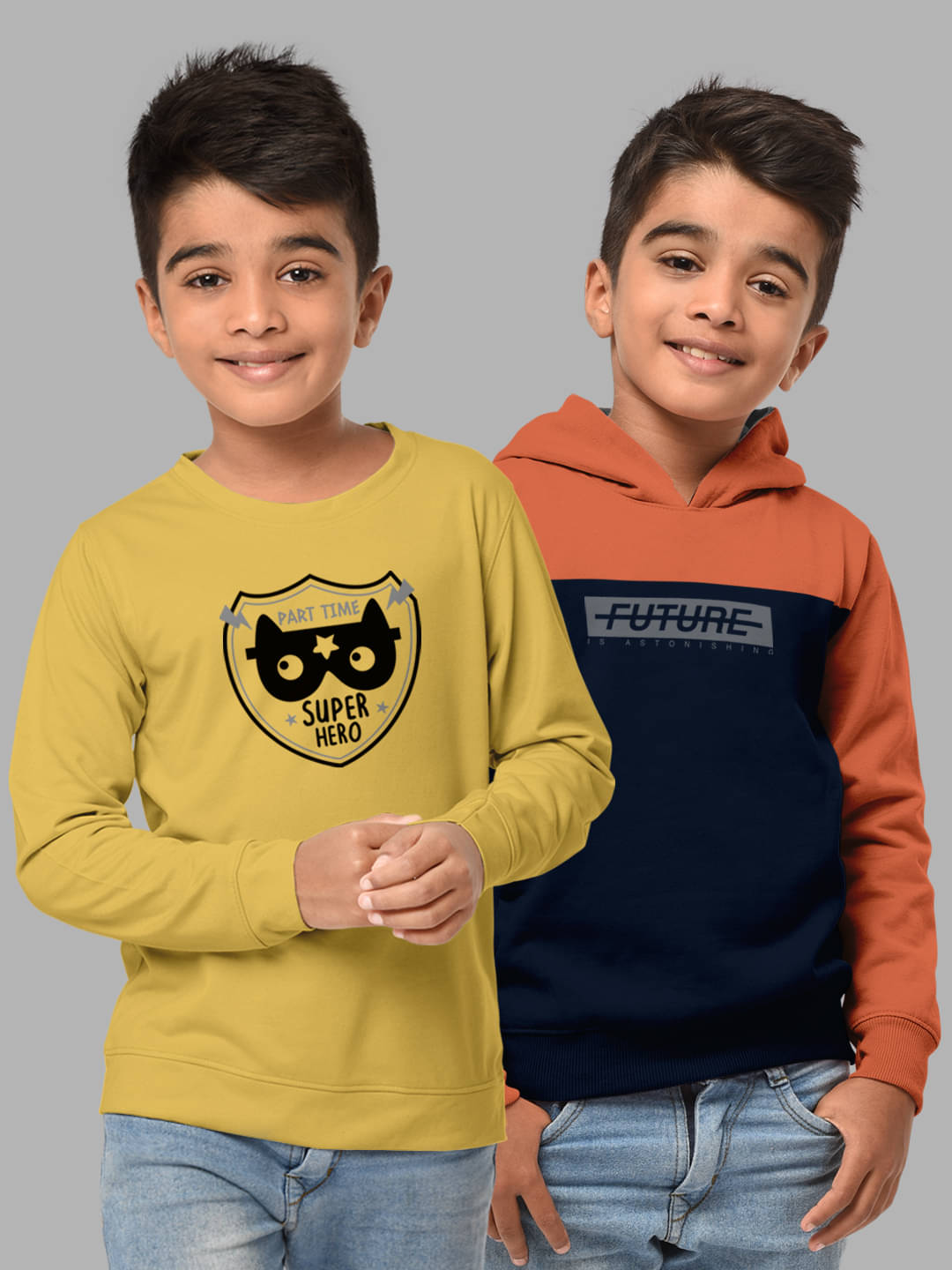     			HELLCAT Pack of 2 Boys Cotton Blend Sweatshirt ( Multicolor4 )