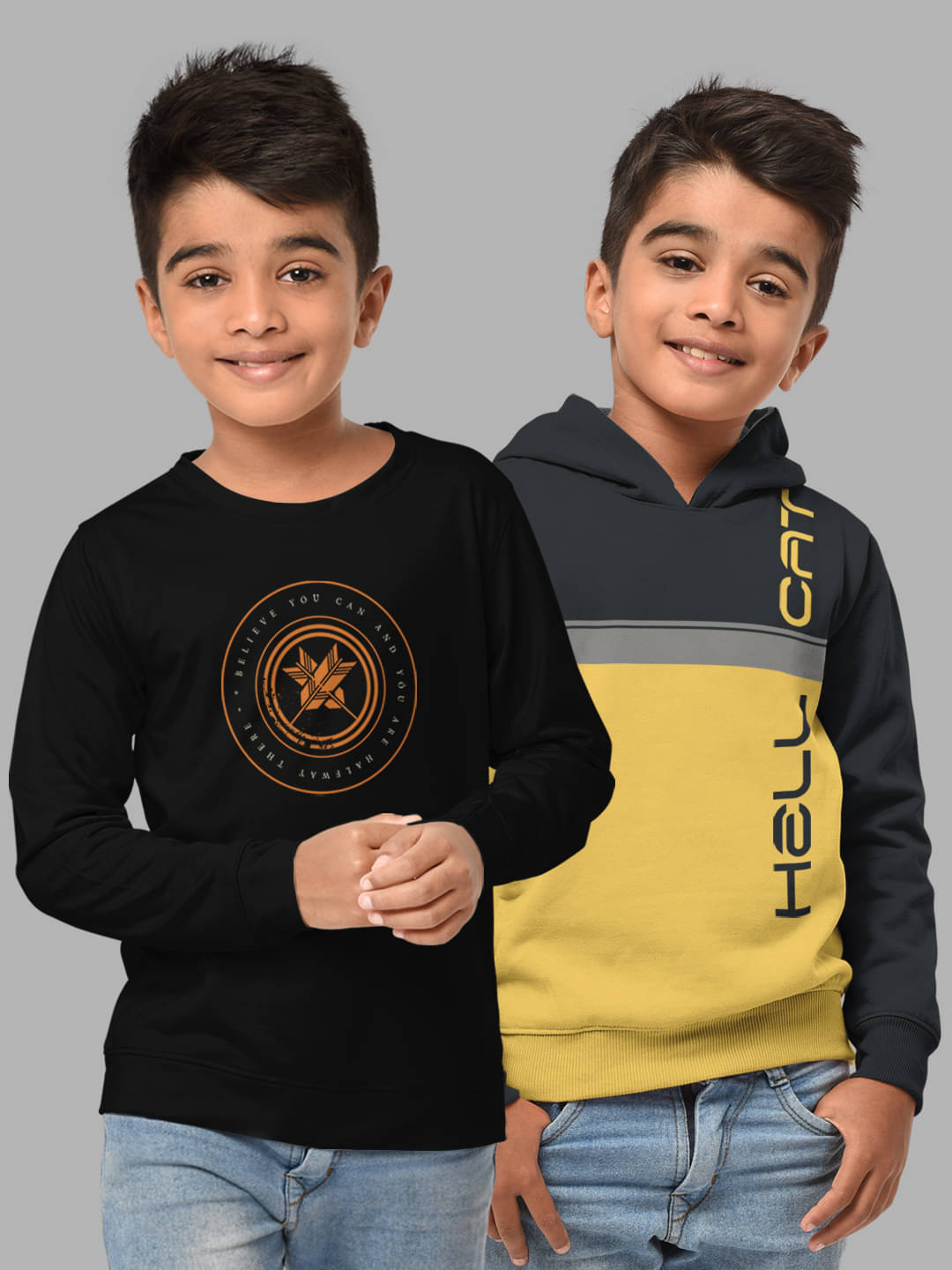     			HELLCAT Pack of 2 Boys Cotton Blend Sweatshirt ( Multicolor )