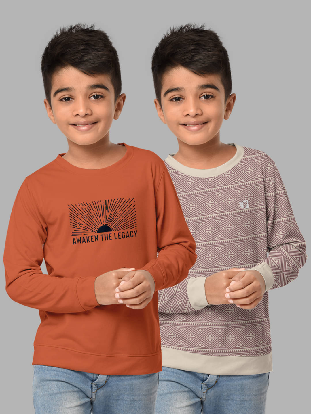     			HELLCAT Pack of 2 Boys Cotton Blend Sweatshirt ( Multicolor )