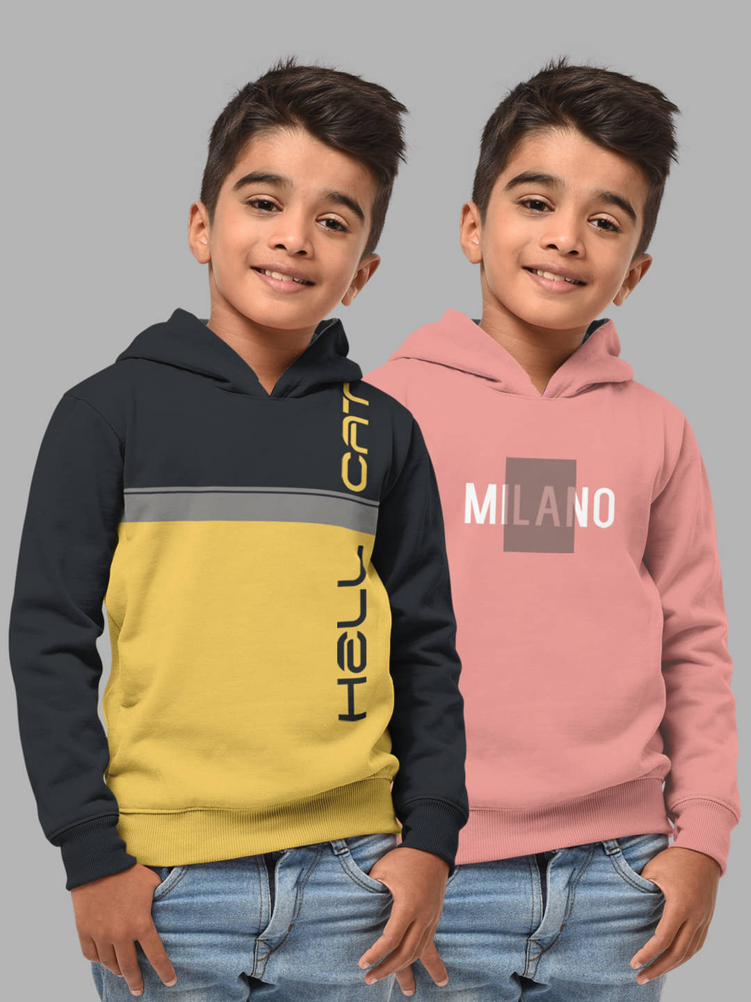     			HELLCAT Pack of 2 Boys Cotton Blend Sweatshirt ( Multicolor )