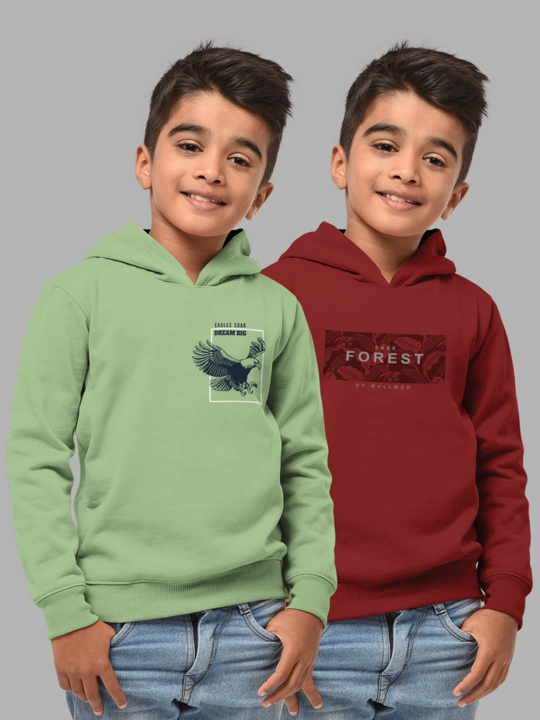 HELLCAT Pack of 2 Boys Cotton Blend Sweatshirt ( Multicolor4 )